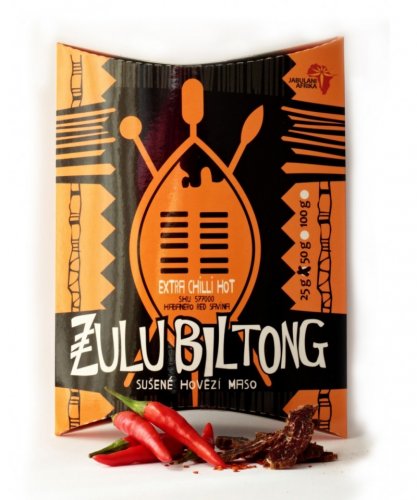 Zulu Biltong Extra Hot Chilli 50g