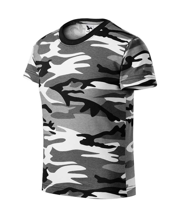 Dětské tričko maskáčové CAMOUFLAGE Adler - Barva: Šedý maskáč, Velikost: 134 (8 let)