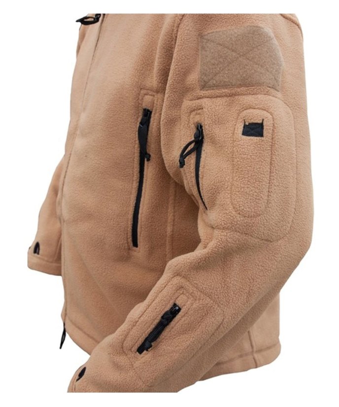 Pánská mikina FLEECE RECON s kapucí KOMBAT - Barva: Pískově hnědá - Coyote, Velikost: S