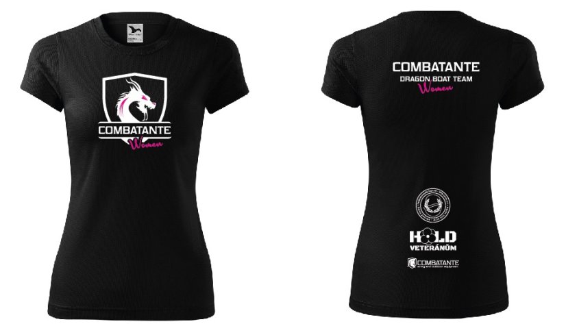Dres Combatante černý dámský - růžový potisk