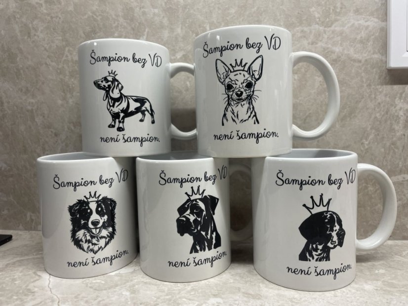 Hrnek Šampion bez VD není šampion - plemena psů Hrnek Šampion bez VD není šampion - plemena psů