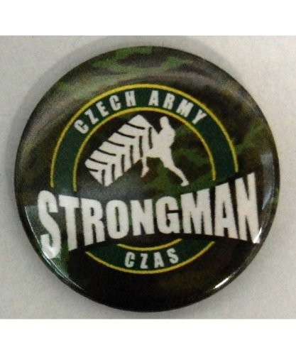 Placka Czech Army Strongman - Barva: Zelený maskáč, Typ placky: Magnet, Velikost placky: 25mm