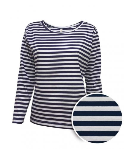 Dámské tričko námořnické s dlouhým rukávem MARRY - Barva: Modrobílá, Velikost: L