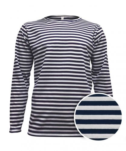 Pánské tričko námořnické s dlouhým rukávem William - Barva: Modrobílá, Velikost: M